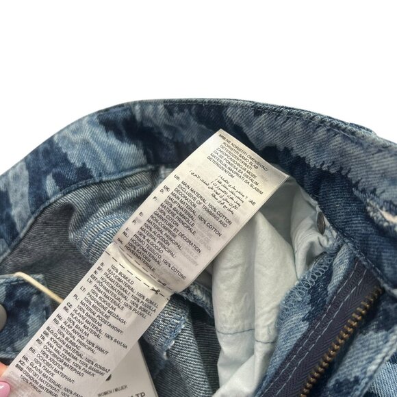 Adidas x Farm Rio Womens Wide Leg Track Pants Jeans 25 Baggy Loose Streetwear - Picture 9 of 15